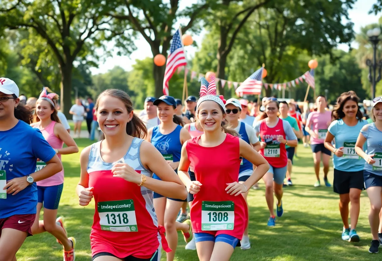 Runners participating in the 50th Annual Bluegrass 10,000 race