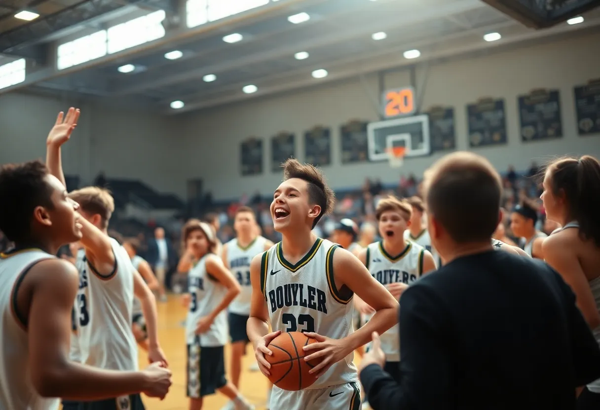 High school basketball players in action during the Bluegrass Invitational.