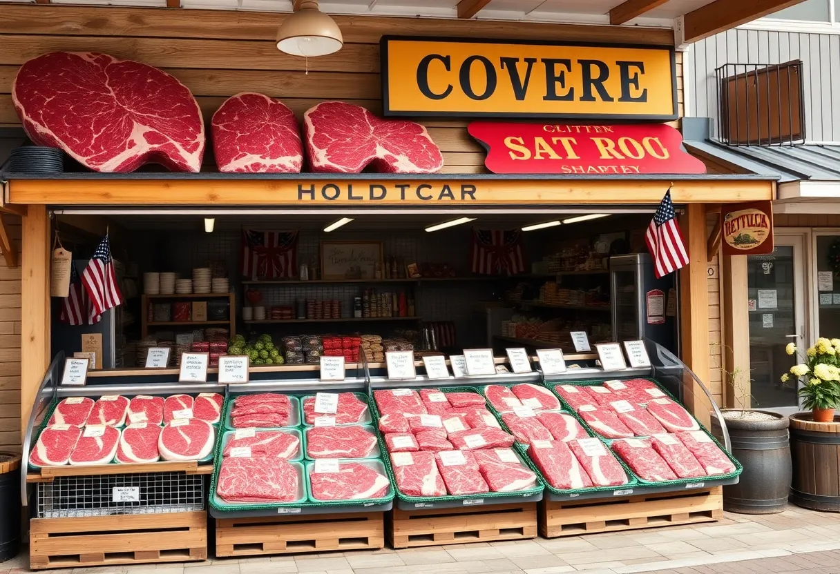 Exterior view of the new Bourbon Barrel Beef store in Richmond, Kentucky.