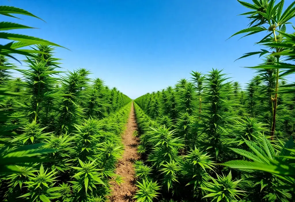 Aerial view of a medical cannabis cultivation site in Jessamine County, Kentucky.