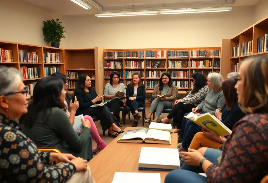 Audience engaging in literary discussion at Corbin Public Library