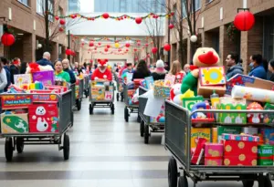Community members bring toys to Golisano Children's Hospital in Lexington, KY.