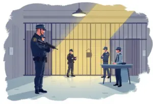 Image of law enforcement securing a correctional facility against drug smuggling.