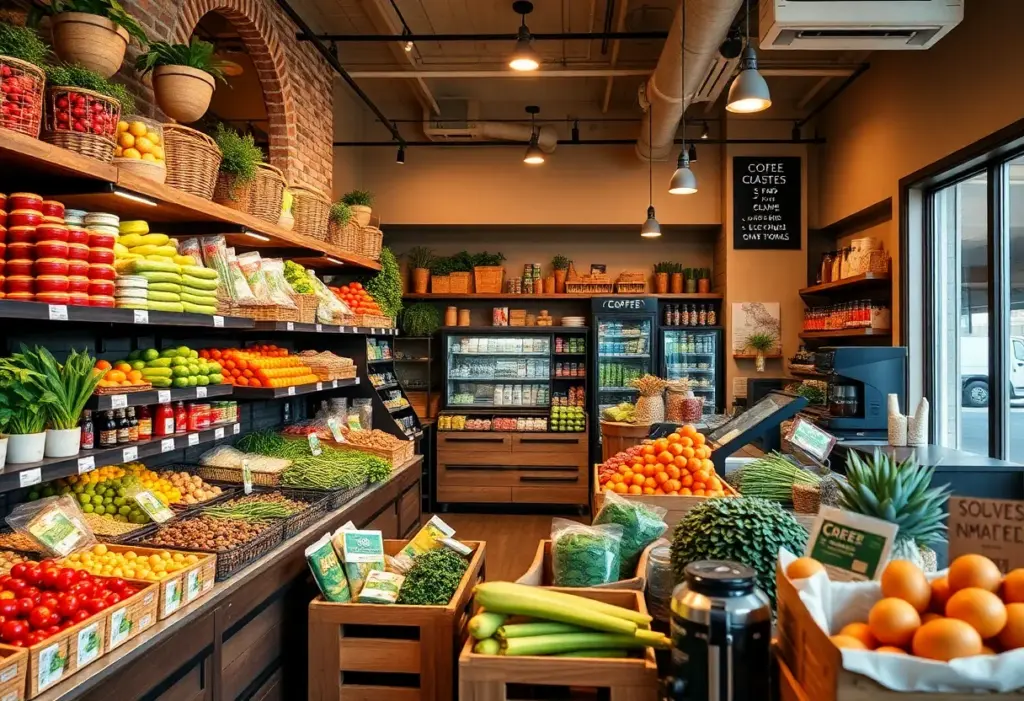 Fresh Fare grocery store offering ready-made meals and organic produce.