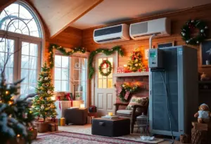 Installation of HVAC system as part of the Gift of Heat program in a Lexington home during winter.