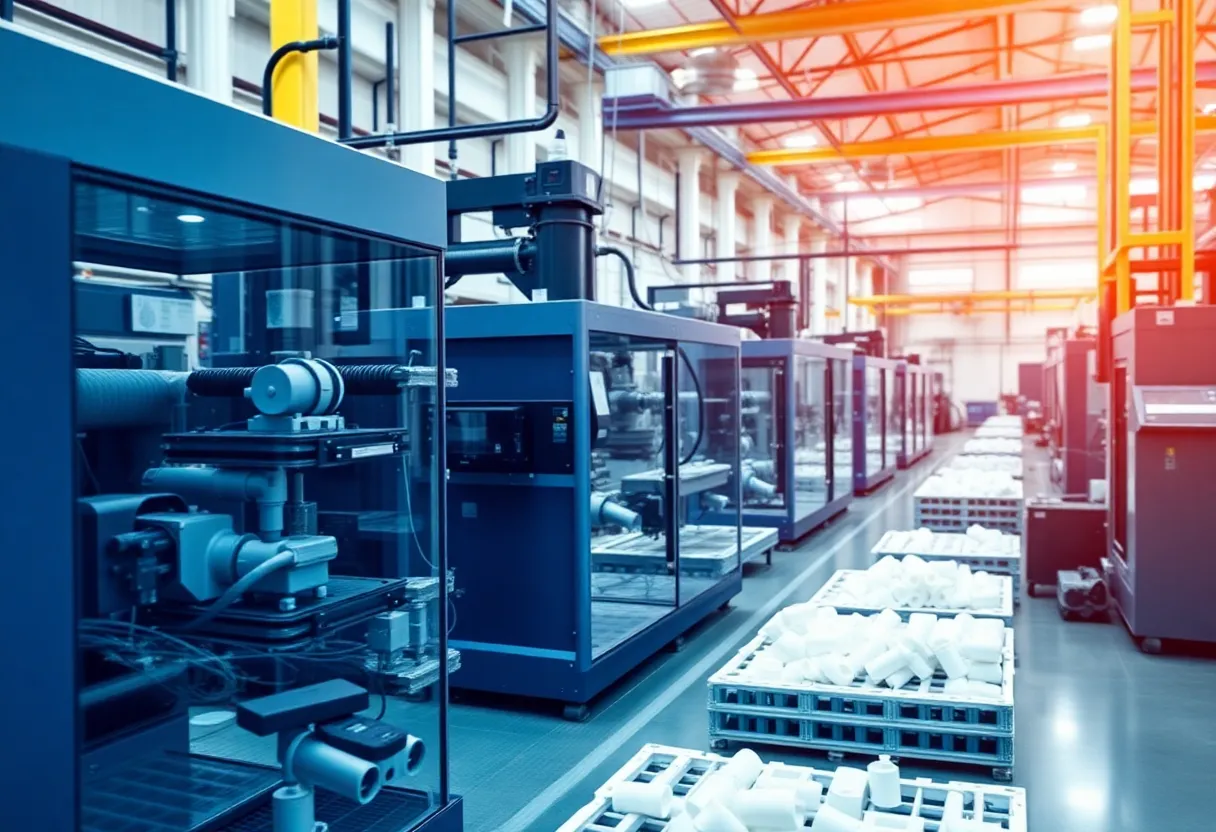 Modern plastic manufacturing facility