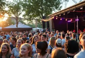 Crowd enjoying Grayson Jenkins live performance at Whiskey Jam in Nashville.