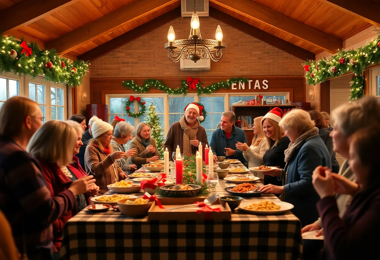 Holiday party at Hope Center with clients and community members