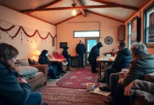 Interior of The Hope Center during winter providing warm shelter