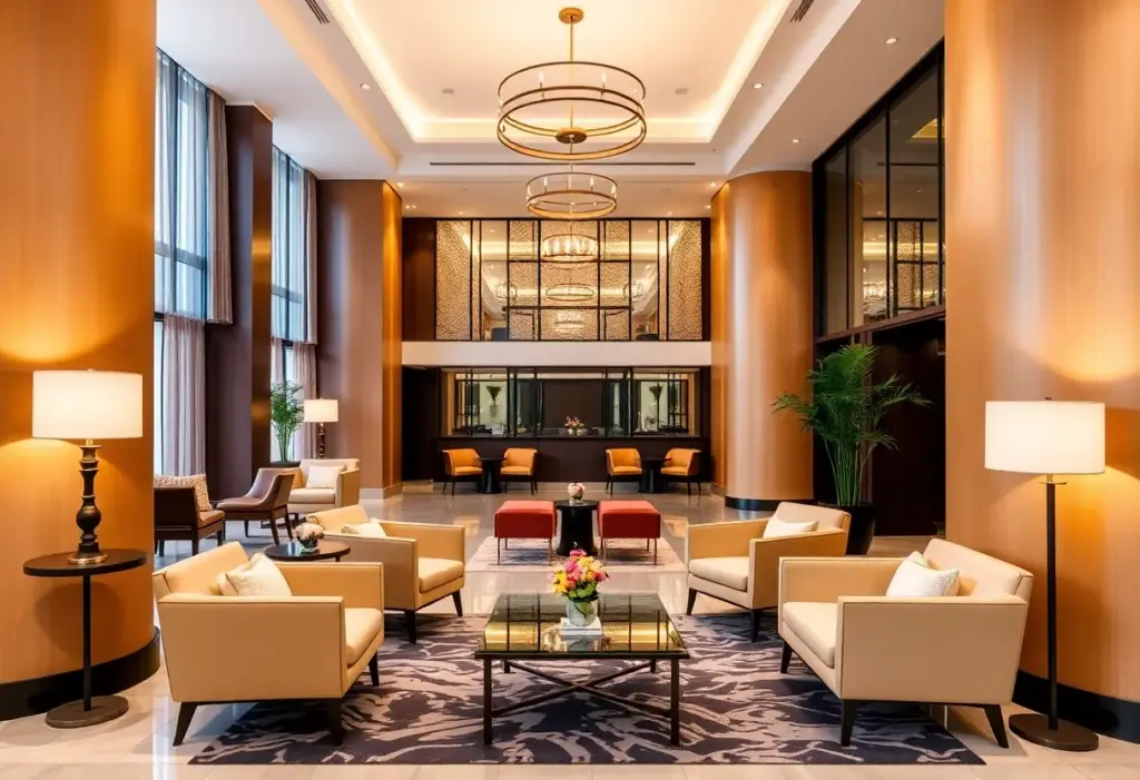 Modern hotel lobby design for Hyatt Regency Lexington renovation