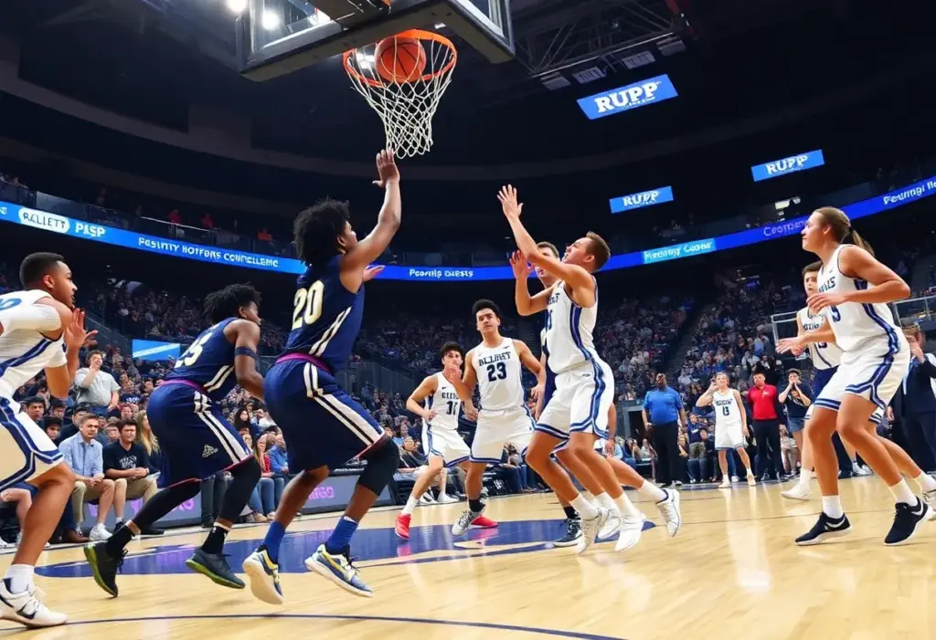 Indiana Hoosiers playing against the Kentucky Wildcats at Rupp Arena