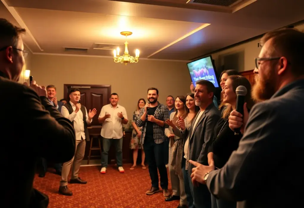 Comedians performing at the Dental Comedy Night event in Lexington.