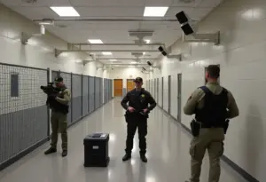 Exterior view of Jessamine County Detention Center highlighting security features