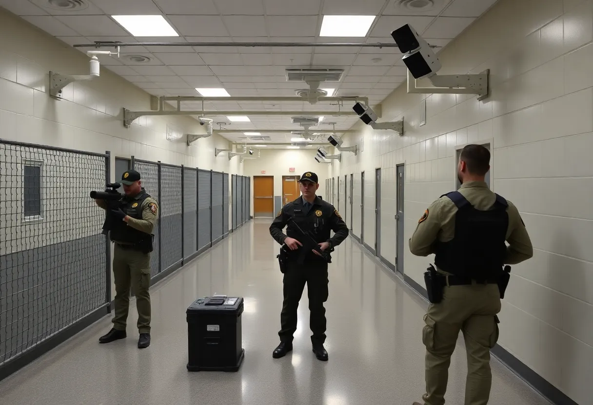 Exterior view of Jessamine County Detention Center highlighting security features