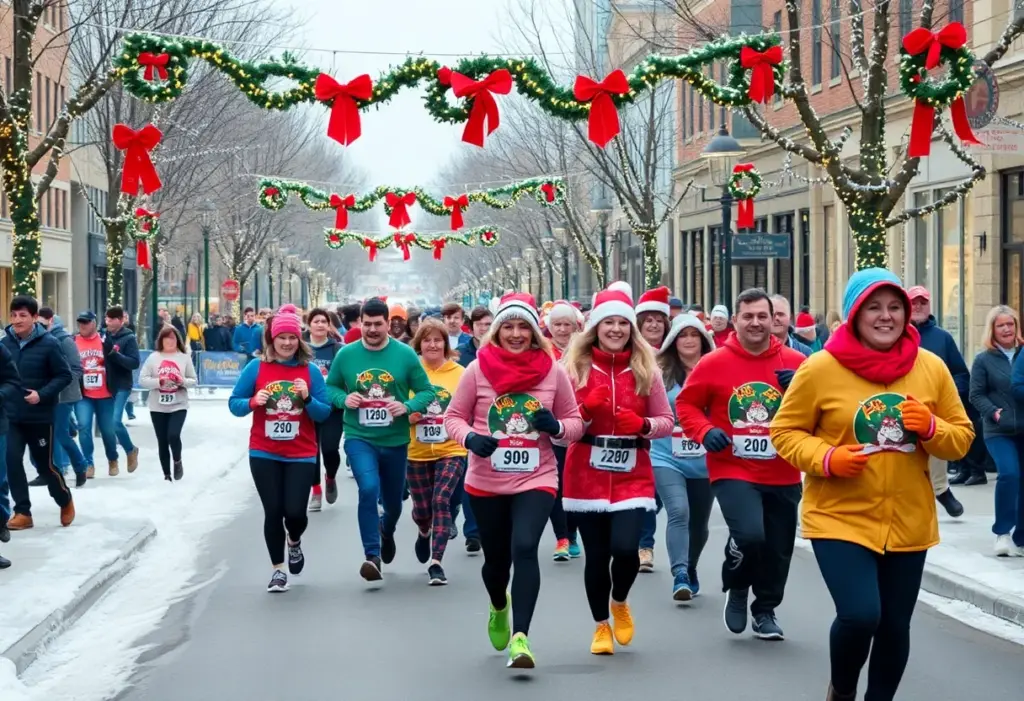 Participants running in the Jolly Jog 2.5 Miler event in Lexington