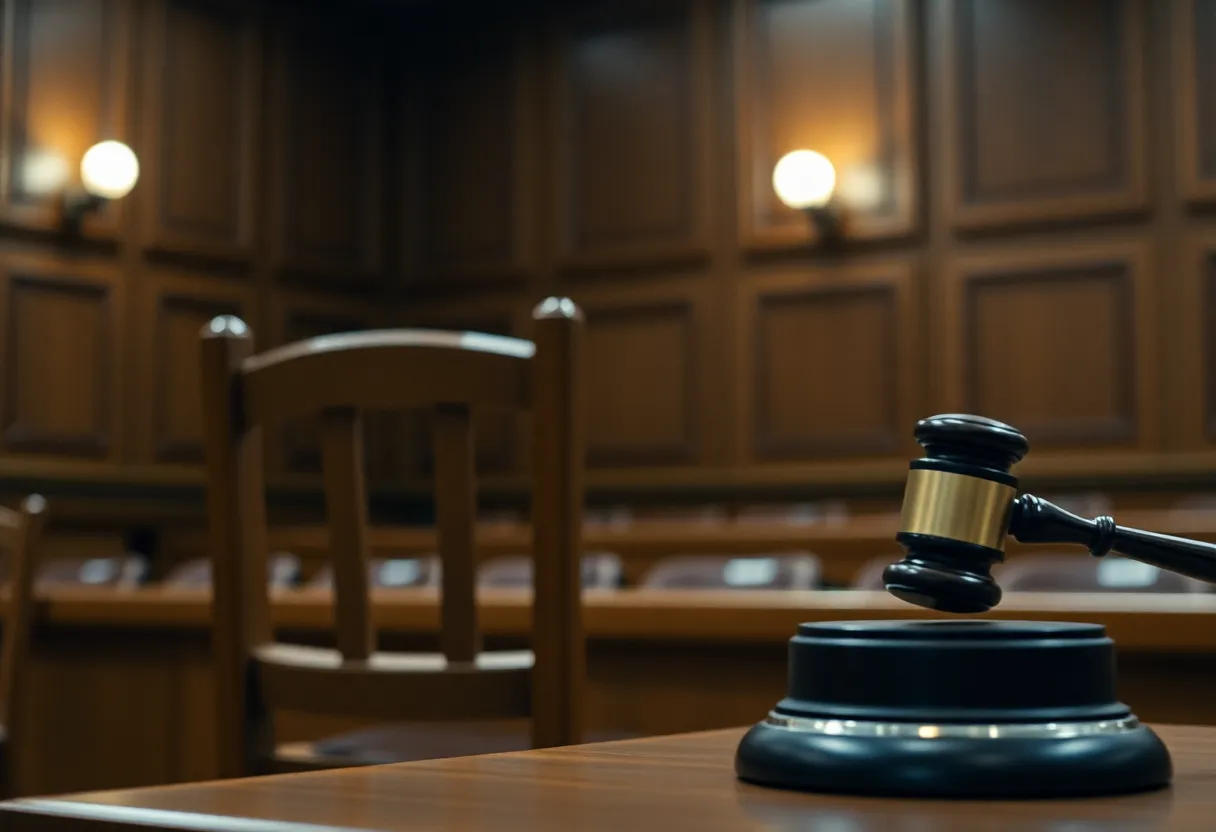 Courtroom representing justice for child abuse victims