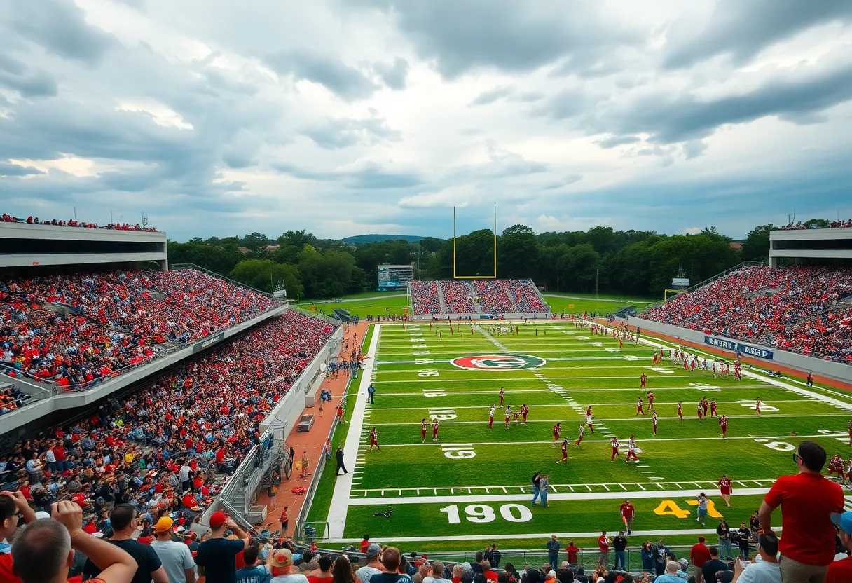 Football game scene at the University of Kentucky