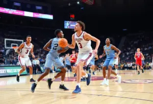 Kentucky Wildcats players in action during a basketball game