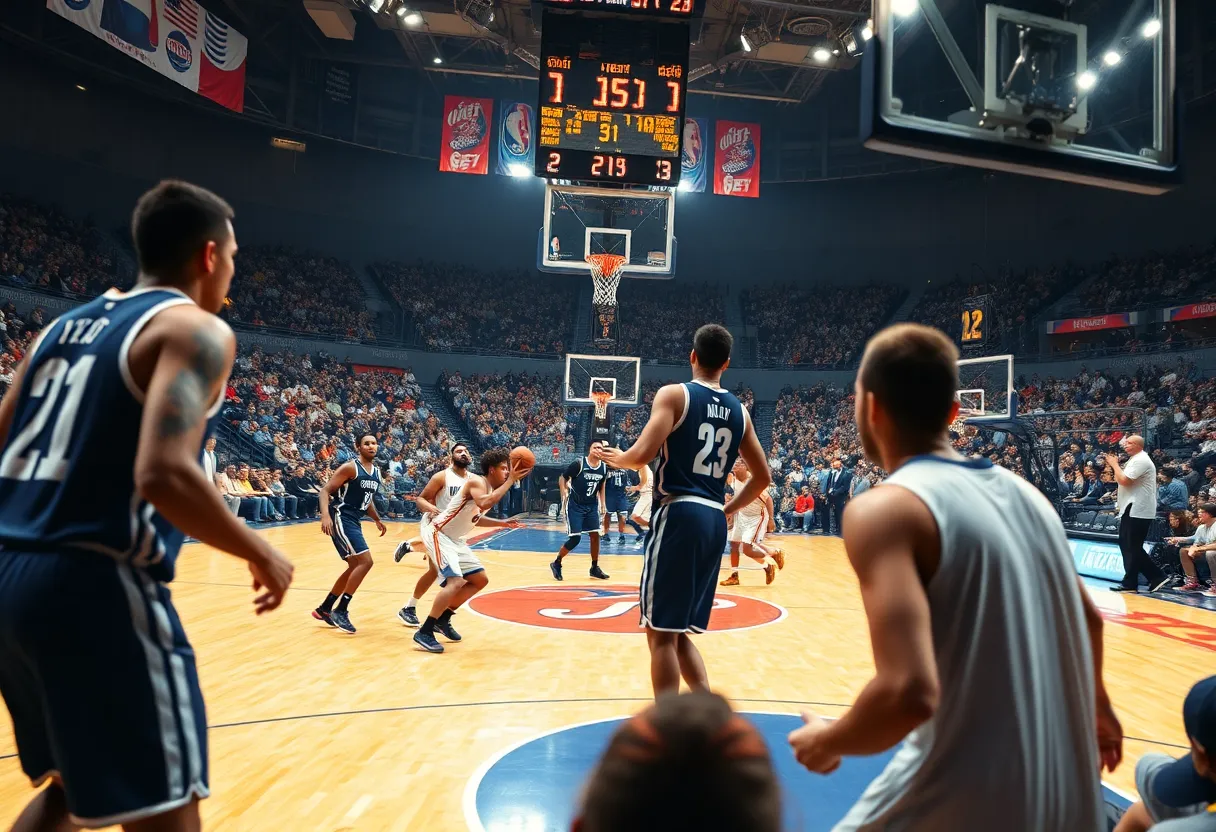 Kentucky Wildcats and Indiana Hoosiers players in action during a basketball game.