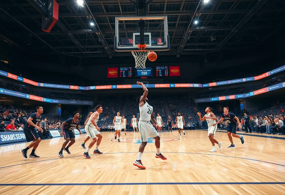 Kentucky Wildcats basketball team in action against NC Central