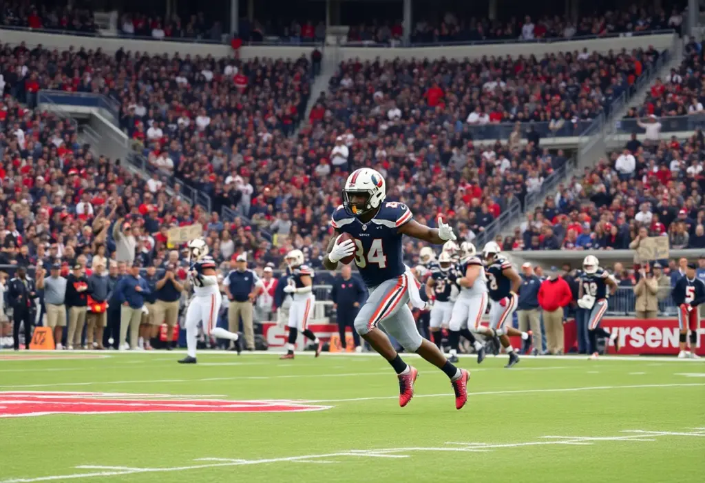 Football players celebrating a championship victory at Kroger Field