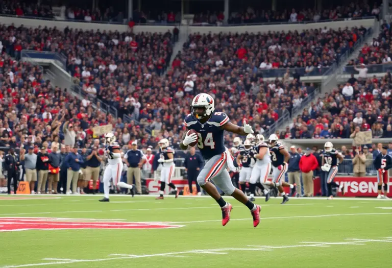 Football players celebrating a championship victory at Kroger Field