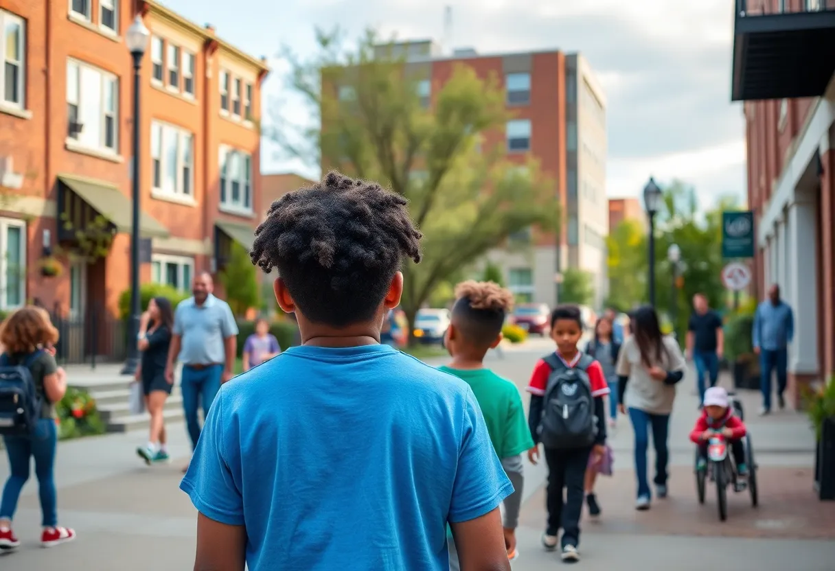Community gathering in Lexington, Kentucky, promoting safety and youth engagement.