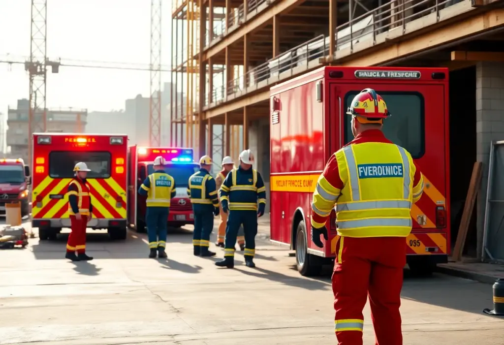 Emergency response at a construction site in Lexington due to a carbon monoxide incident