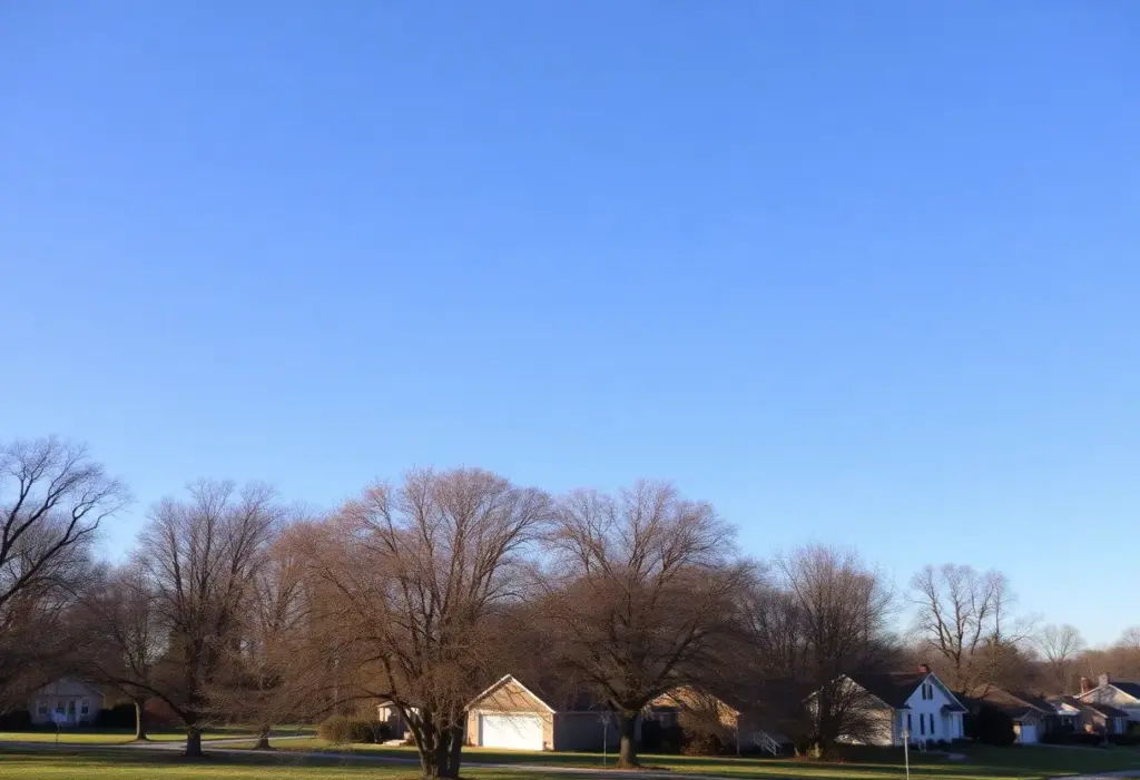 Warm mid-December day in Lexington, KY with clear skies.