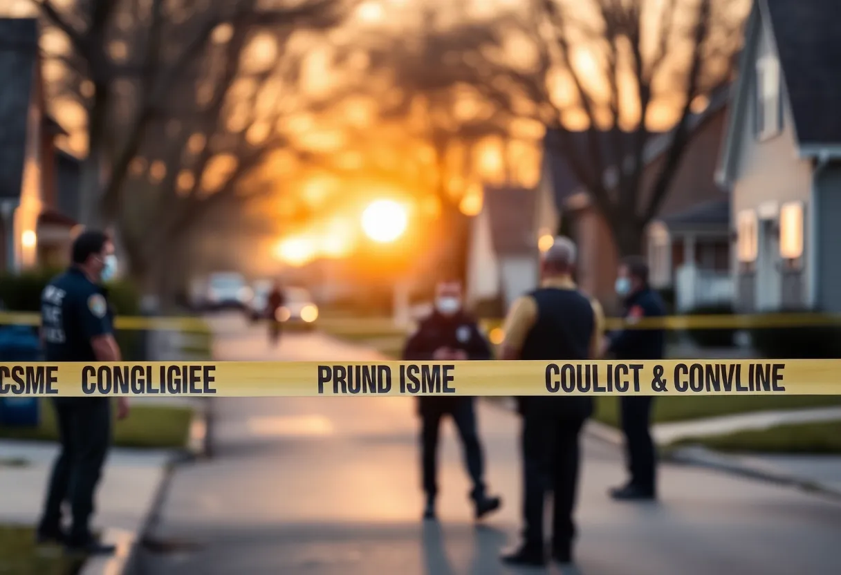 Police investigating a shooting scene in Lexington