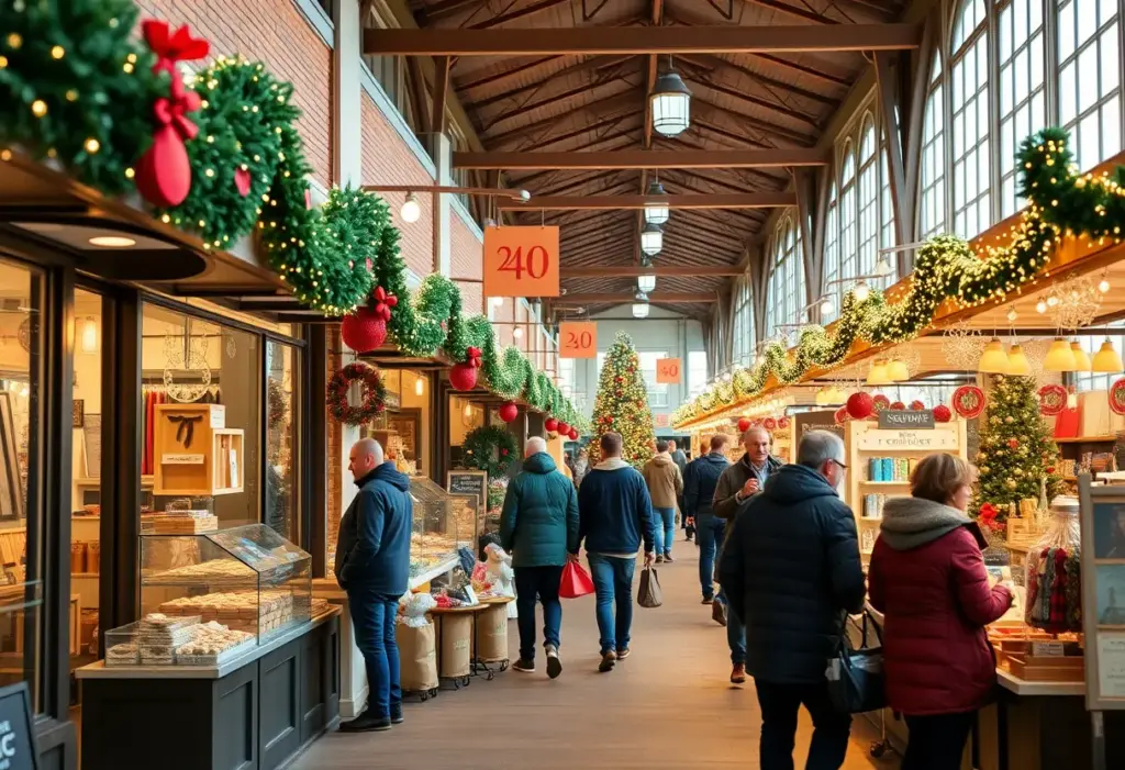 Shoppers at small businesses in Lexington during the holiday season