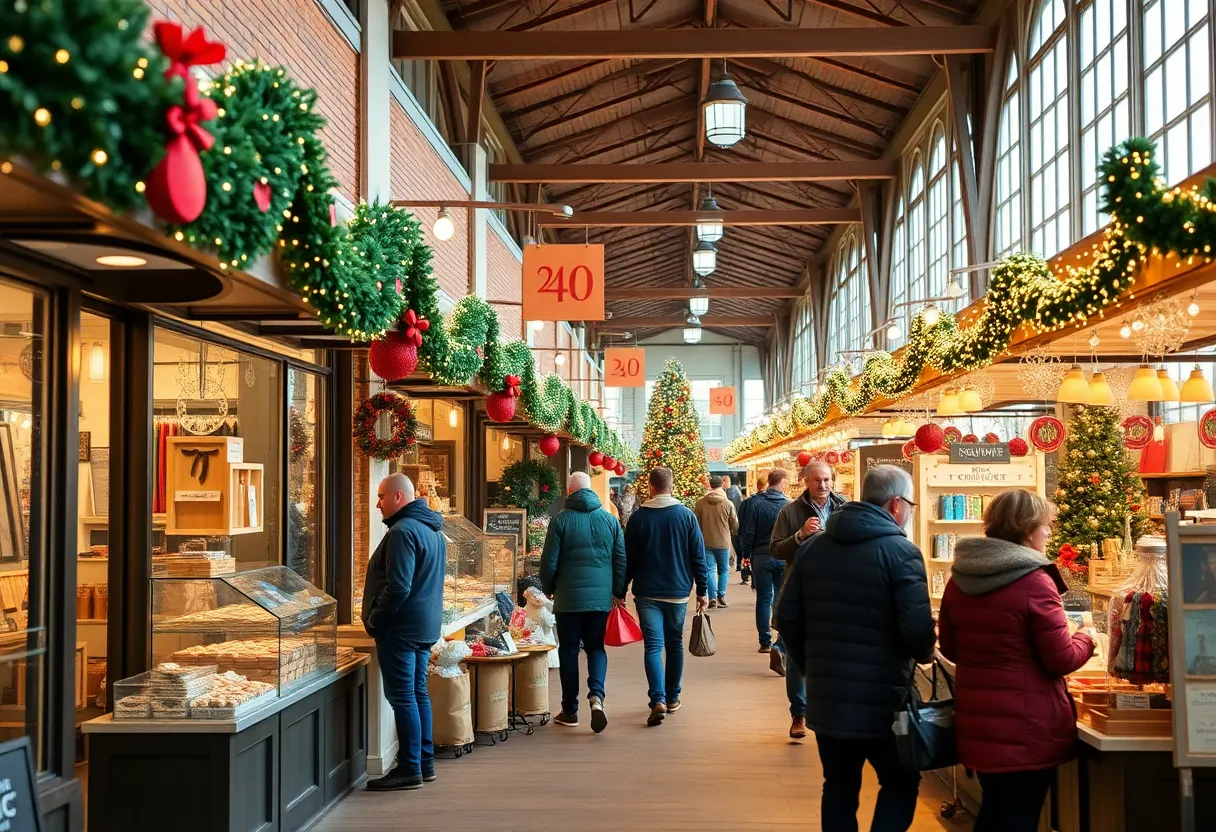 Shoppers at small businesses in Lexington during the holiday season