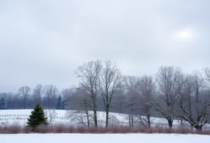 Cloudy winter landscape in Lexington, Kentucky