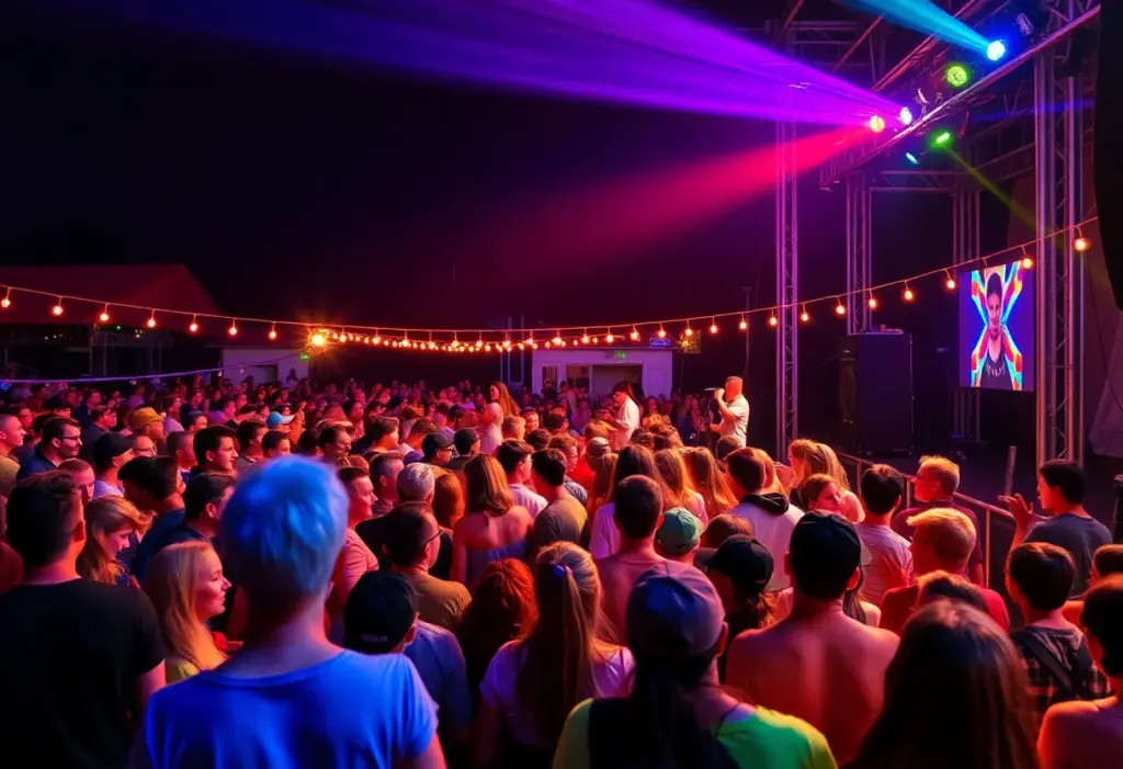 Crowd at a music festival enjoying live performances in Lexington.