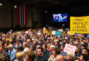 Crowd at AmericaFest with Nicki Minaj speaking