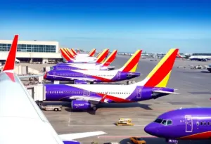 Southwest Airlines planes at the airport