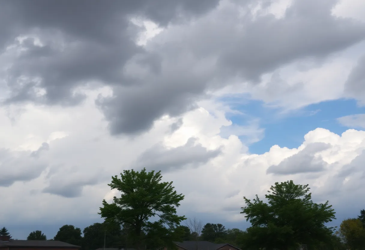 Scenic view of Lexington, KY before strong winds arrive.