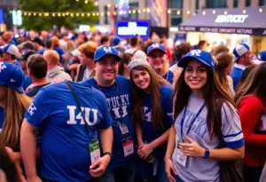 Fans celebrating at the UK Alumni Association pregame bash