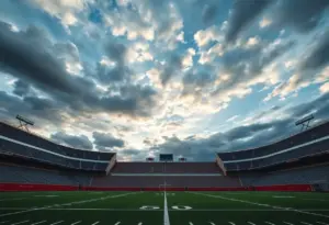Empty football stadium of the University of Kentucky