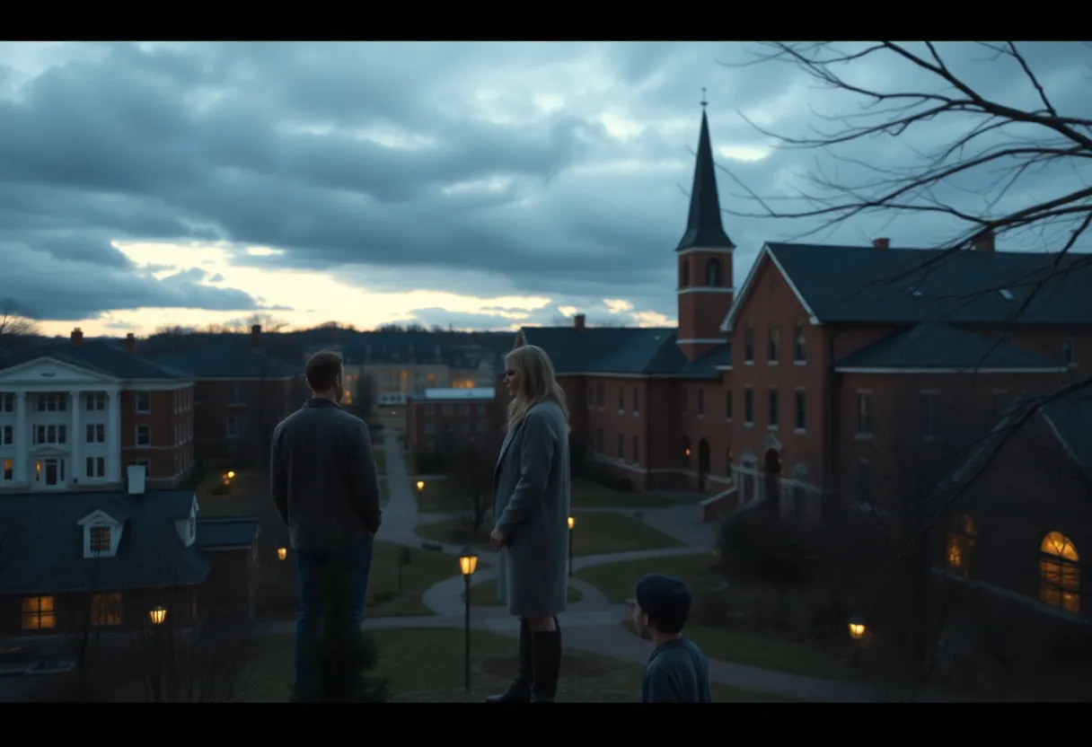 University of Kentucky campus with a somber atmosphere