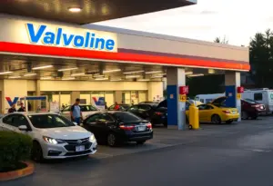 Valvoline service center with vehicles being serviced