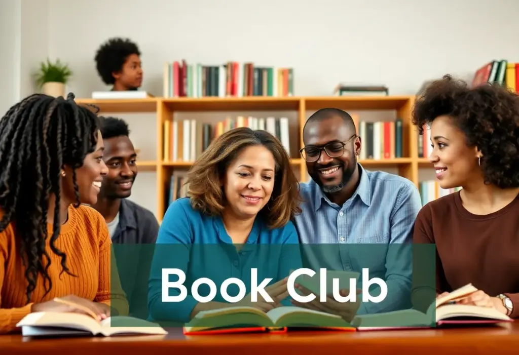 Participants in a virtual book club discussion about literature.