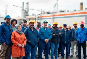 BlueOval SK employees standing together in solidarity