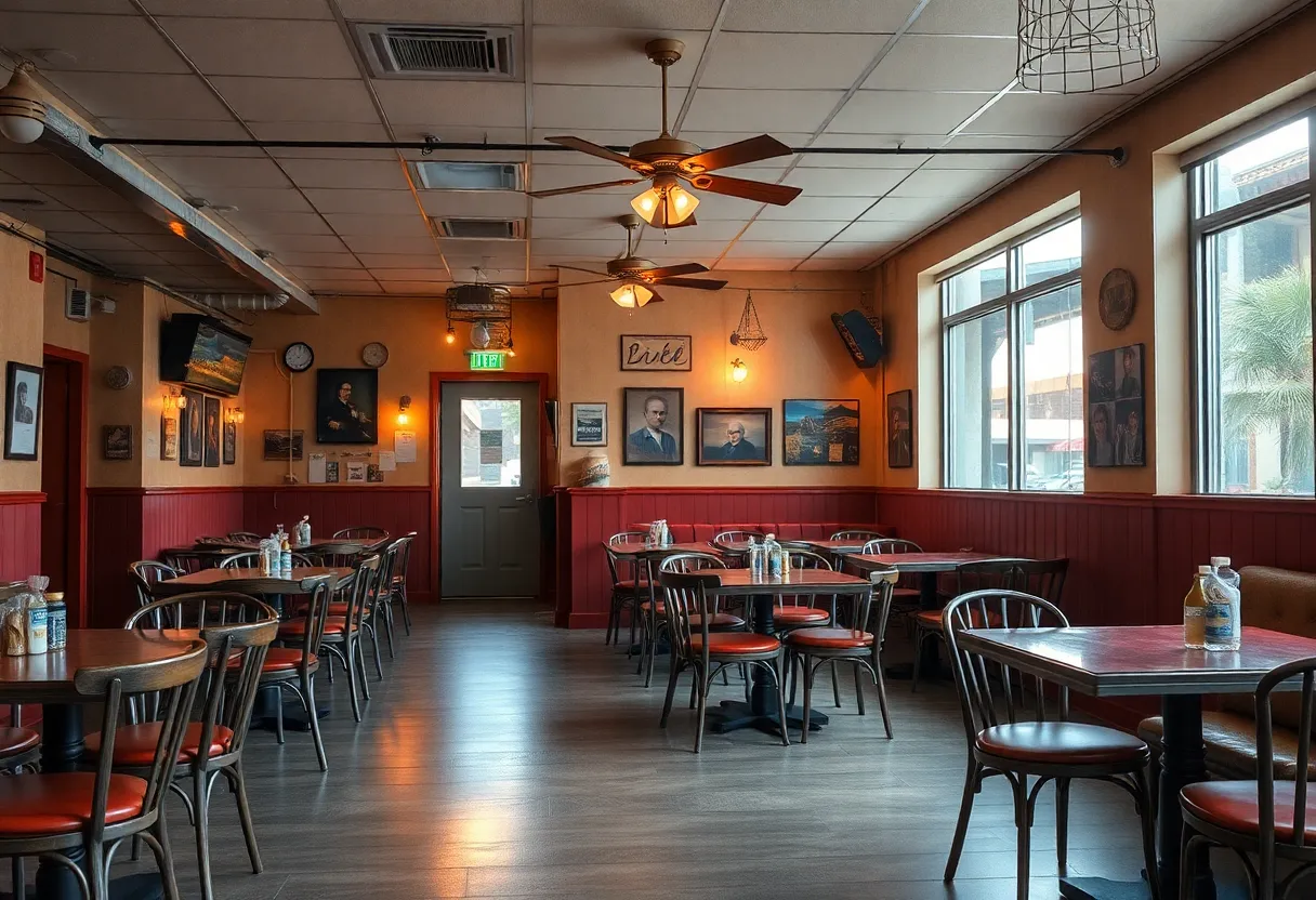 Interior of a closed restaurant in Lexington