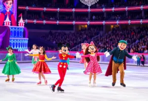 Disney characters performing on ice in Lexington