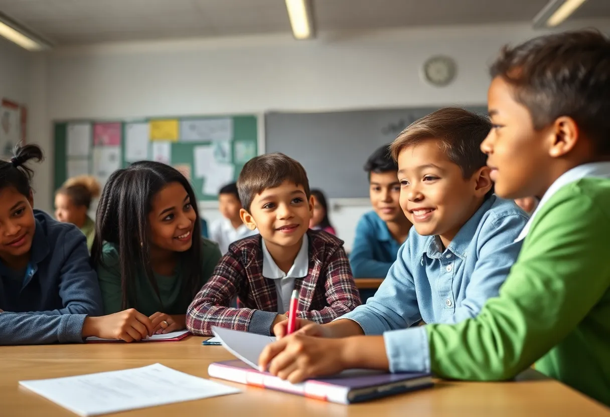 Students in a classroom at Fayette County Public Schools engaging in educational activities