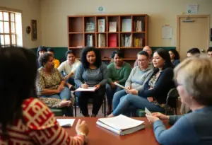 Community members participating in a financial literacy workshop