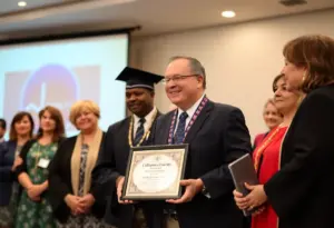Ceremony honoring leadership in Kentucky education.