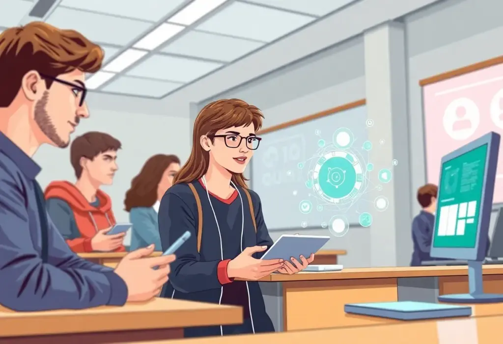 Students using AI technology in a classroom at Gatton College of Business and Economics