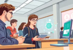 Students using AI technology in a classroom at Gatton College of Business and Economics